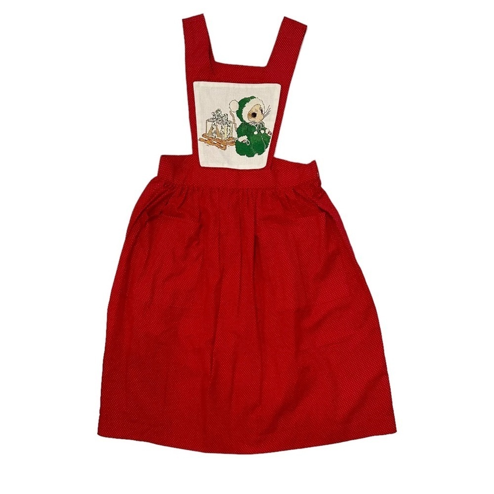 Prairie Apron Jumper Daisy Kingdom Inspired Embroider Christmas Mouse Pinafore